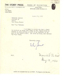 [Carta] 1950 aug. 17 Long Island, New York, [Estados Unidos] [a] Gabriela Mistral, Veracruz, México