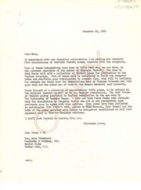 [Carta] 1960 dic. 20 [Estados Unidos] [a] Anne Freedgood, Garden City, New York, [Estados Unidos]