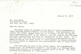 [Carta] 1975 jan. 21, New York, [Estados Unidos] [a] Joan Daves, New York, [Estados Unidos]