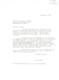 [Carta] 1956 jan. 2, [Estados Unidos] [a] Bernard B. Perry, Bloomington, Indiana, [Estados Unidos]