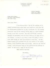 [Carta] 1957 apr. 21, [Princeton, Nueva Jersey, Estados Unidos] [a] Doris Dana, New York, [Estados Unidos]