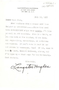 [Carta] 1957 jul. 19, [New York, Estados Unidos] [a] [Doris] Dana, New York, [Estados Unidos]
