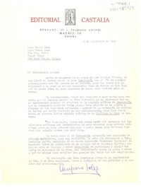 [Carta] 1967 dec. 2, [Madrid, España] [a] Doris Dana, Pound Ridge, U.S.A.