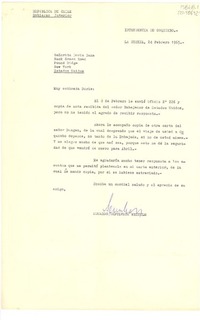 [Carta] 1965 feb. 24, La Serena, Chile [a] Doris Dana, Pound Ridge, New York, Estados Unidos
