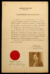 [Pasaporte diplomático] [a] Gabriela Mistral