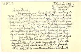 [Tarjeta] 1957 jan. 20, Santiago, Chile [a] Doris [Dana].