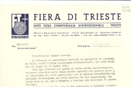 [Carta] 1952 nov. 13, Trieste, [Italia] [al] Illustrissimo Signor Console, [Italia]