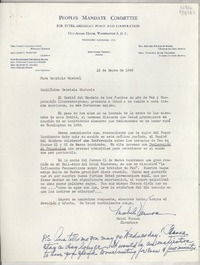 [Carta] 1946 mar. 18, Hay-Adams House, Washington 6, D. C., [EE.UU.] [a] Gabriela Mistral