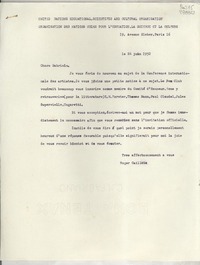 [Carta] 1952 juin 24, 19, Avenue Kleber, Paris 16, [France] [a] Chere Gabriela Mistral