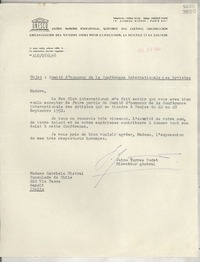 [Carta] 1952 jul. 25, Paris, [Francia] [a] Madame Gabriela Mistral, Consulado de Chile, 220 Via Tasso, Napoli, Italie