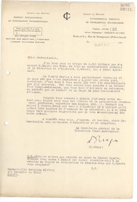 [Carta] 1933 juil 28, Paris, [Francia] [a] Mademoiselle Gabriela Mistral