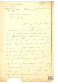 [Carta] [1963] feb. 20, Chicago, Estados Unidos [a] Doris Dana, New York, [Estados Unidos]