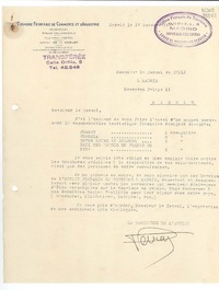 [Carta] 1934 oct. 17, Madrid, [España] [a] Monsier le Consul du Chili, Madrid