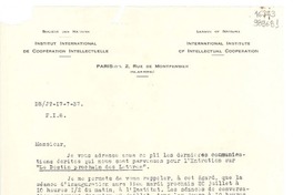 [Carta] 1937 juil. 17, Paris, [Francia] [a] Monsieur