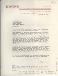 [Carta] 1956 Nov. 16, Joan Daves, 112 East 19th Street, New York 3, N. Y., [EE.UU.] [a] Mrs. Doris Dana, 15 Spruce Street, Roslyn Harbour, Long Island, New York, [EE.UU.]