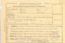 [Telegrama] 1944 ago. 16, Petrópolis, [Brasil] [a] Iveta Ribeiro