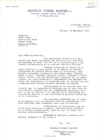 [Carta] 1965 dic. 16, Milano, [Italia] [a] Señorita Doris Dana, Hack Green Road, Pound Ridge, New York