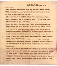 [Carta] 1954 jun. 19, Roslyn Harbor, Long Island, EE.UU. [a la] Querida romana