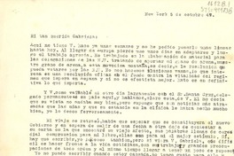 [Carta] 1947 oct. 5, New York, [Estados Unidos] [a] Gabriela [Mistral]