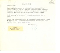 [Carta] 1962 May 20, [Estados Unidos] [a] Dear Doris