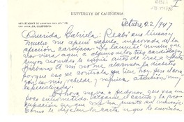 [Carta] 1947 nov. 15, [California, Estados Unidos] [a] Gabriela [Mistral]