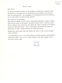 [Carta] 1968 May 16, [EE.UU.] [a] Dear Doris [Dana]