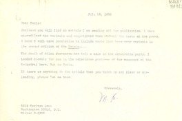 [Carta] 1965 July 18, Washington D. C., [Estados Unidos] [a] Dear Doris