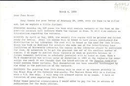 [Carta] 1969 Mar. 4, 5914 Carlton Lane, Bethsda [i.e. Bethesda] 20016, Maryland, [EE.UU.] [a] Dear Joan Daves, Miss Doris Dana