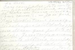 [Carta] 1952?, nov. 26 [Italia?] [a] caro compadre [Radomiro Tomic?]