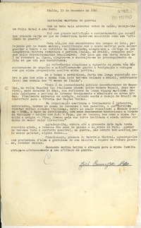 [Carta] 1944, dez. 15 Italia [a] carissima madrinha de guerra [Gabriela Mistral]