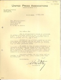 [Carta] 1945 ago. 2, Rio de Janeiro, [Brasil] [a] Gabriela Mistral, Petrópolis, [Brasil]