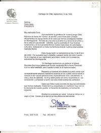 [Carta] 1999 sept. 15, Santiago de Chile [a] Doris Dana