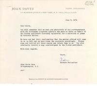[Carta] 1971 June 8, 515 Madison Avenue, New York, N. Y. 10022, [EE.UU.] [a] Miss Doris Dana, Bridgehampton, L. I., [EE.UU.]