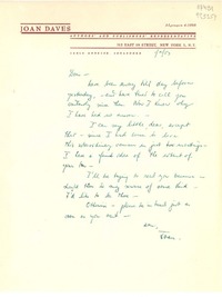 [Carta] 1957 Jan. 11, 112 East 19 Street, New York 3, N. Y., [EE.UU.] [a] Doris