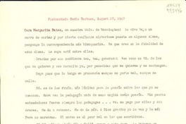 [Carta] 1947 Aug. 27, Santa Barbara, [EE.UU.] [a] Cara Margarita Bates