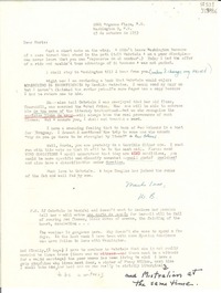[Carta] 1953 Oct. 15, Washington D. C., [Estados Unidos] [a] Doris Dana