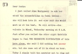 [Carta] [a] Doris Dana