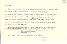 [Carta] [a] Doris Dana