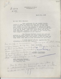 [Carta] 1946 mar. 30, Washington D.C. [a] Gabriela Mistral, Los Ángeles, California