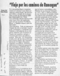 "Viaje por los caminos de Rancagua"  [artículo] José VargasBadilla.