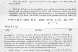 La iglesia en la historia de Arica  [artículo] Marciano Barrios Valdés.