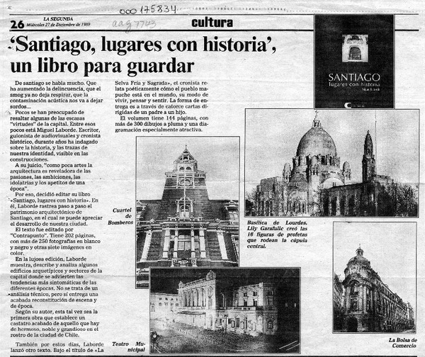 "Santiago, lugares con historia", un libro para guardar  [artículo].
