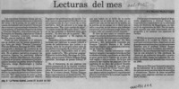 Lecturas del mes  [artículo] Marino Muñoz Lagos.