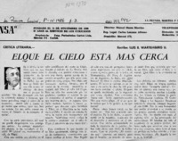 Elqui, el cielo está más cerca  [artículo] Luis R. Wartemberg U.