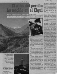 El niño del perdón ha nacido en el Elqui  [artículo] Ruby Weitzel.