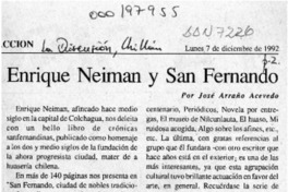Enrique Neiman y San Fernando  [artículo] José Arraño Acevedo.