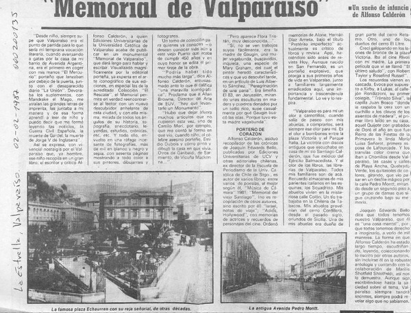 "Memorial de Valparaíso"  [artículo].