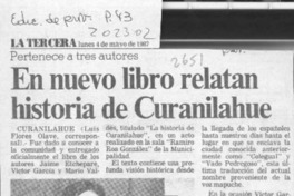 En nuevo libro relatan historia de Curanilahue  [artículo].Luis Flores Olave.