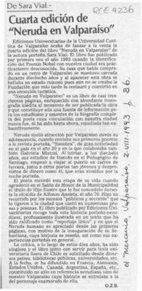 Cuarta edición de "Neruda en Valparaíso"  [artículo] O. Z. S.