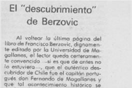 El "descubrimiento" de Berzovic